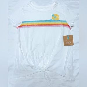 New with tags Bixby Nomad Tie Front Graphic Tee Girls sz M(8-10) colorful top